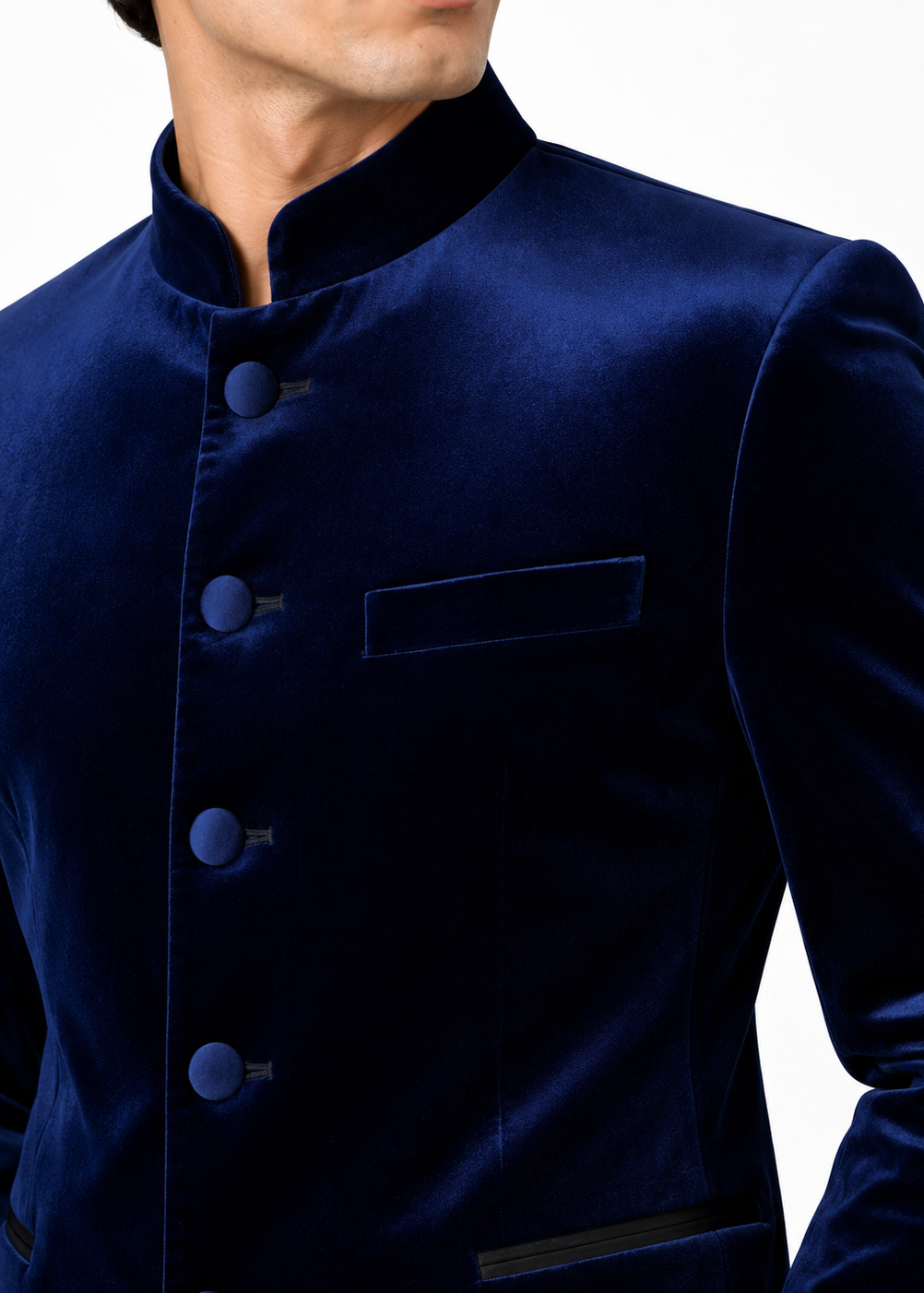 Midnight Navy Velvet Prince Coat