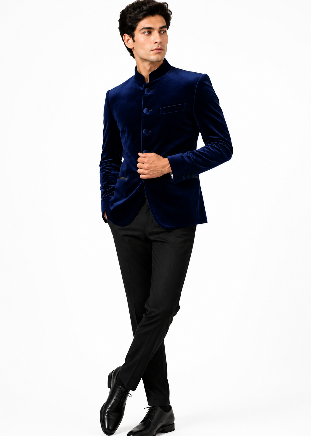 Midnight Navy Velvet Prince Coat