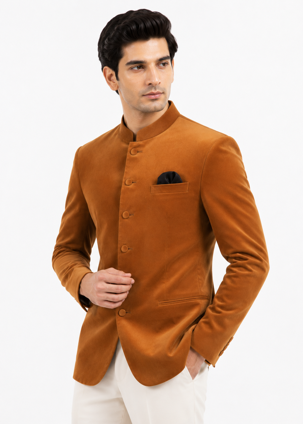 Copper Velvet Bandhgala Jacket