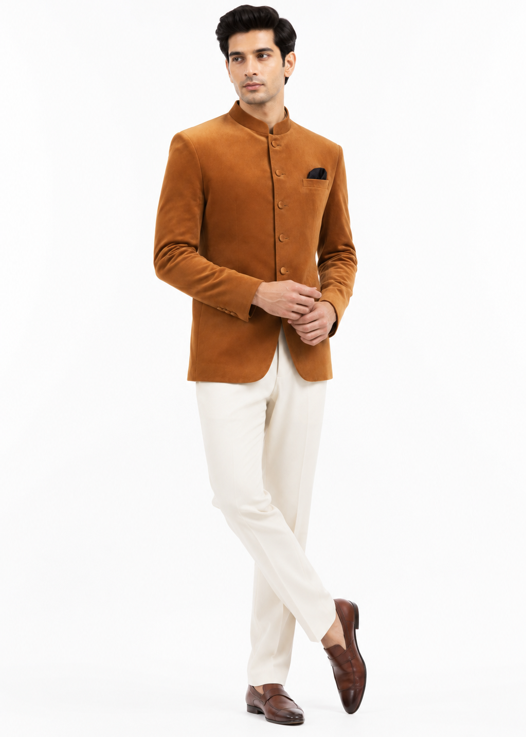 Copper Velvet Bandhgala Jacket