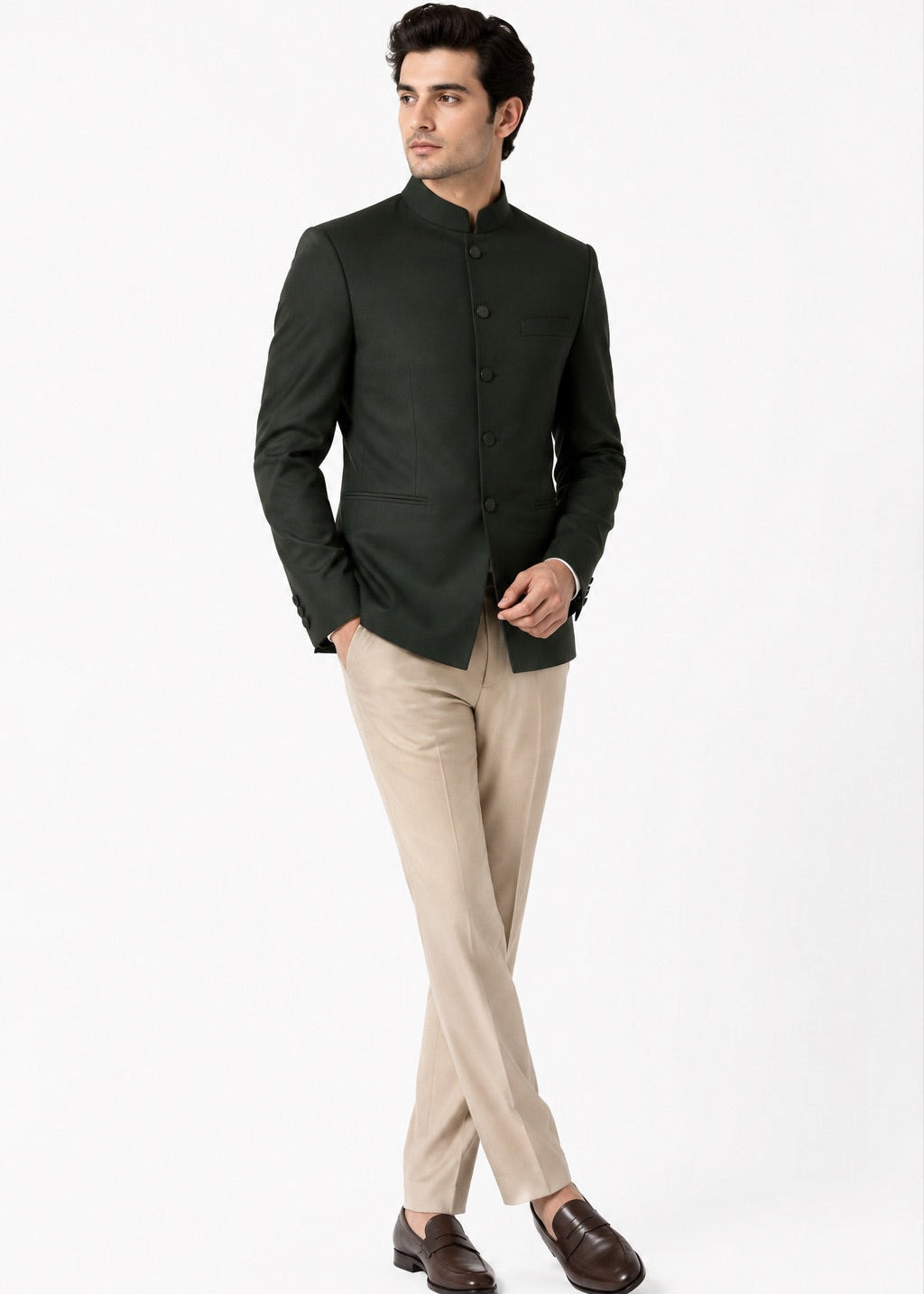 Classic Deep Green Jodhpuri Blazer
