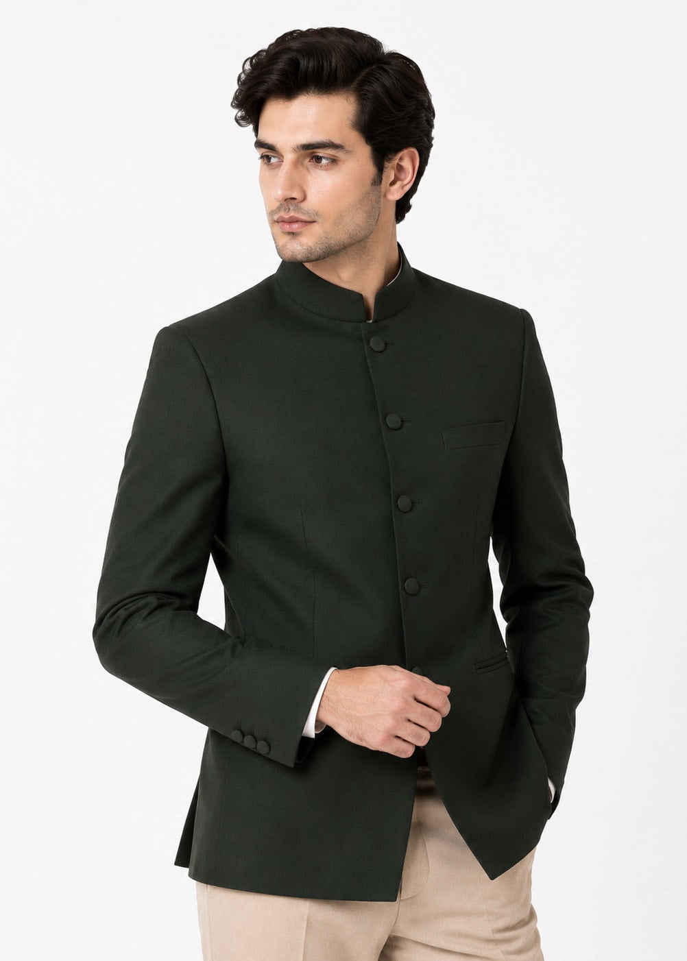 Classic Deep Green Jodhpuri Blazer