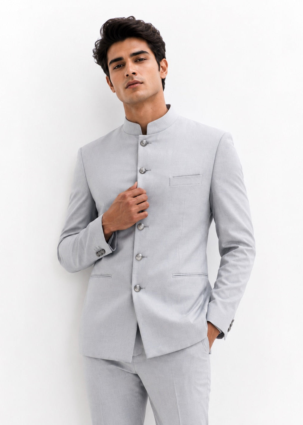 Light Grey Bandhgala Jodhpuri