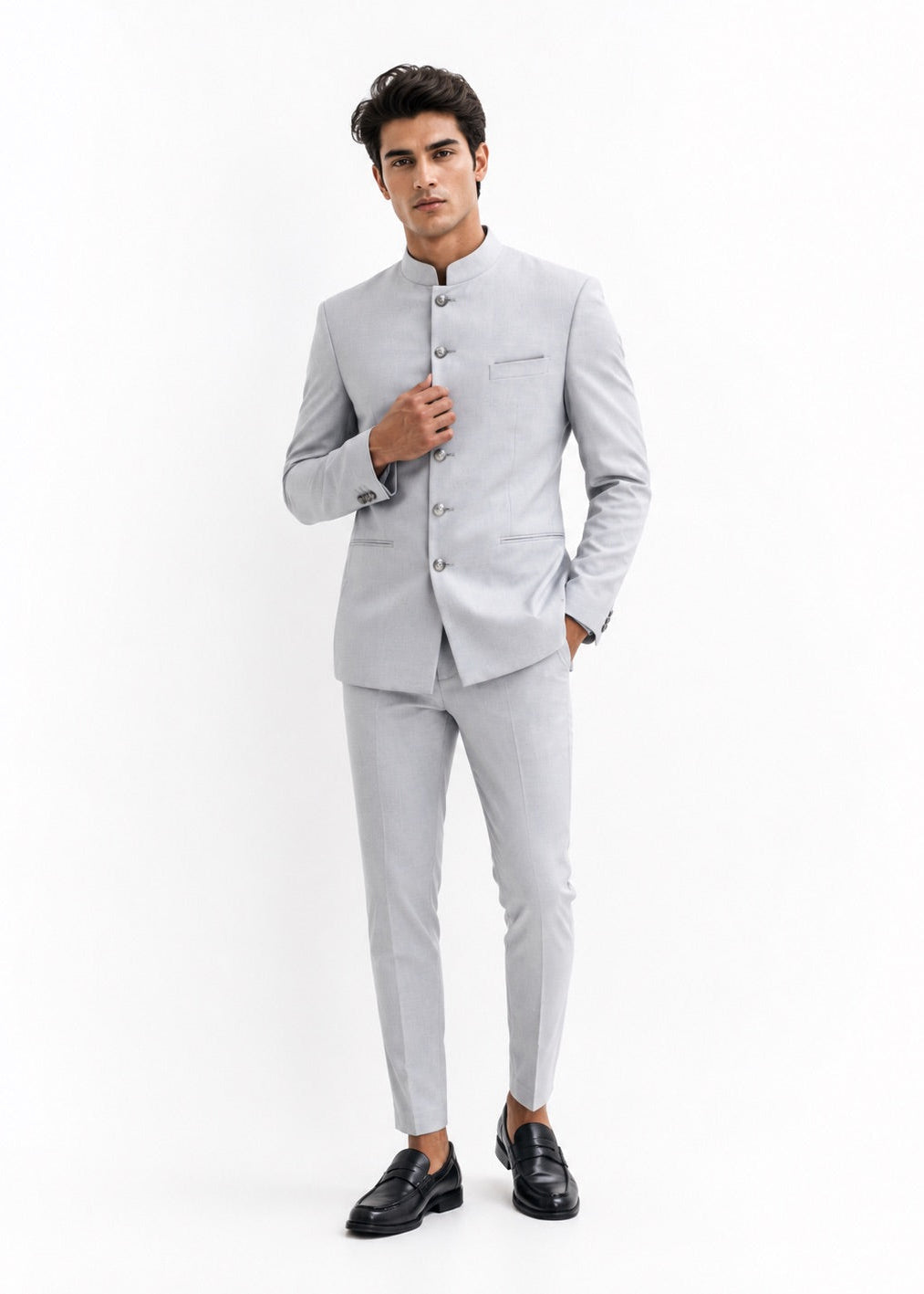 Light Grey Bandhgala Jodhpuri