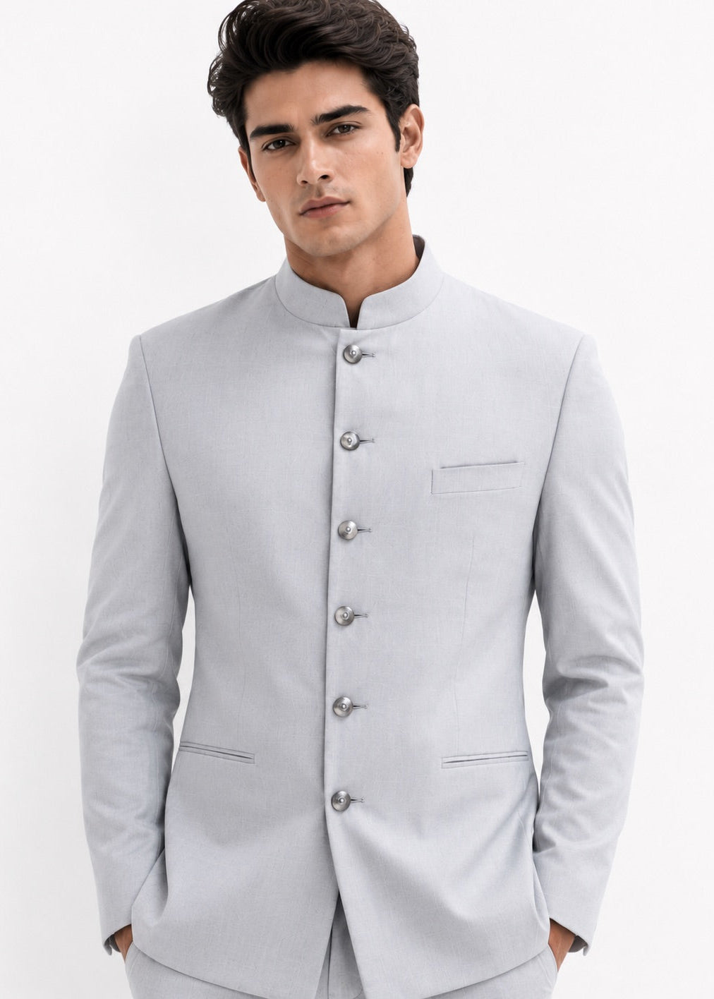 Light Grey Bandhgala Jodhpuri